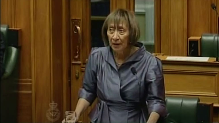 Georgina Te Heuheu inside the Debating chambers in parliament